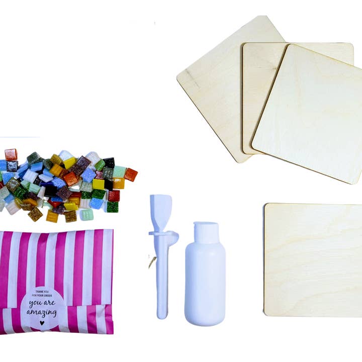 Montet Designs - Wholesale DIY Craft Kit - 4 x Coaster DIY Mosaic Kit, Roman Style3