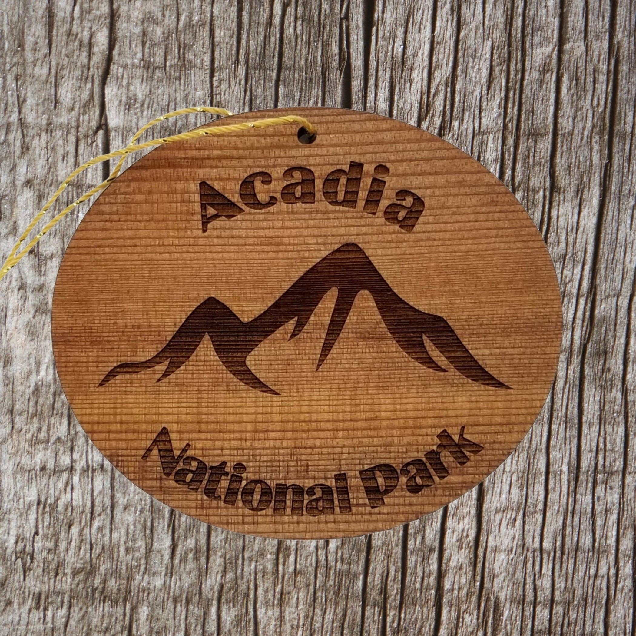 Happy Wood Products - Wholesale Ornament - Acadia National Park Mountains Christmas Ornament Wood Maine Souvenir Cadillac Mountain ME1