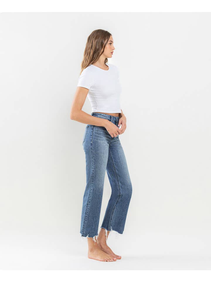 VICTORIOUS HIGH RISE WIDE LEG JEANS T6202 for wholesale on Faire