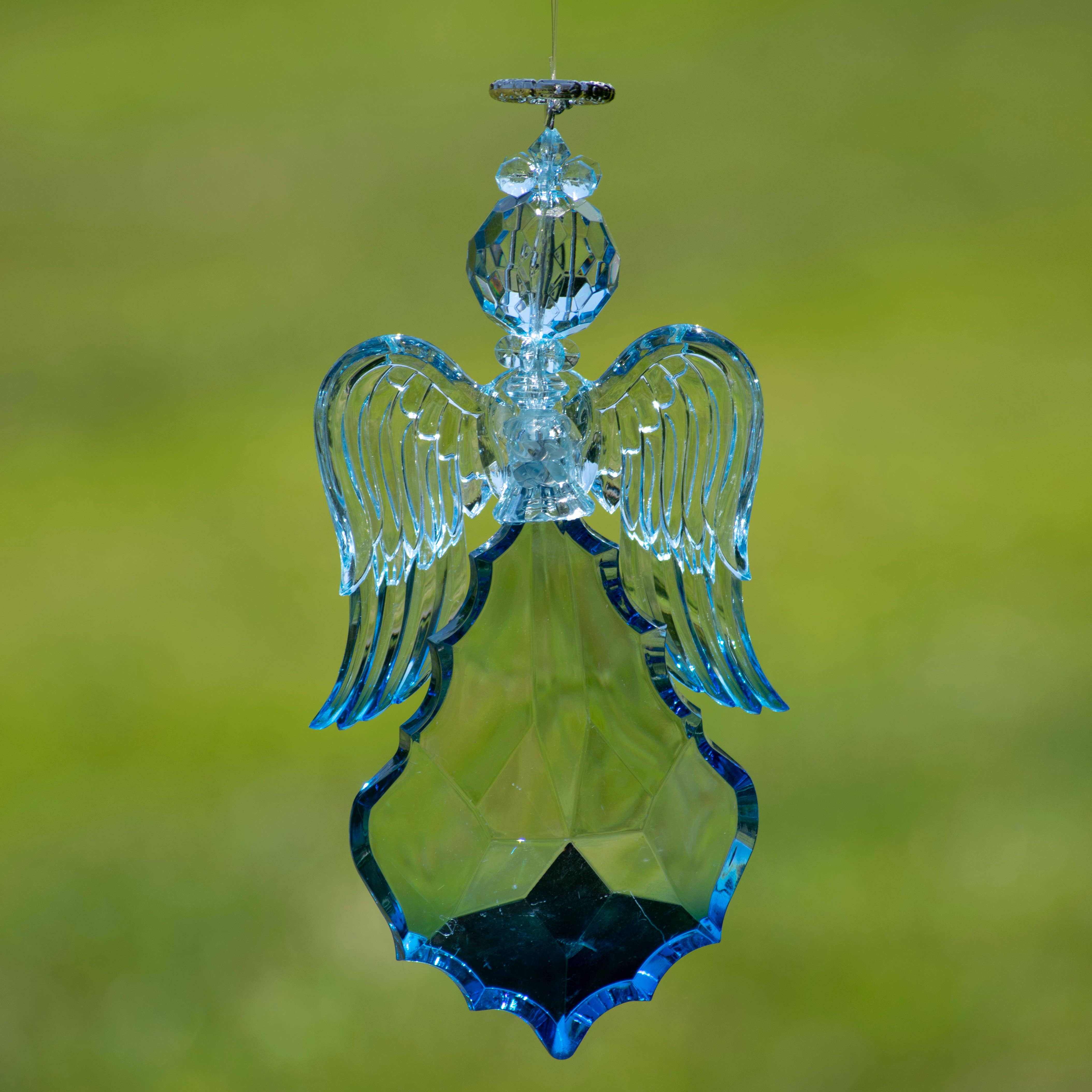 Zaer Ltd. International - Wholesale Ornament Set - Large Hanging Blue Acrylic Angel Ornaments in 3 Assorted1