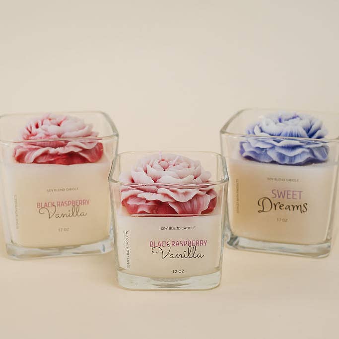 Peony Candle - Square for wholesale by Splash Bath Lab