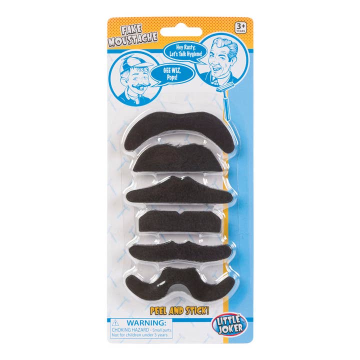 Toysmith - Wholesale Classic Toy - Kids - Fake Moustaches, Moustache Stickers