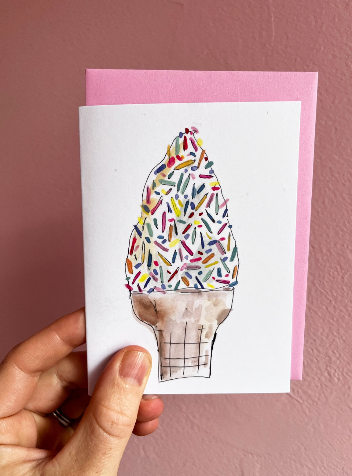 ELIZABETH GRAEBER art + illustration - Vendita all'ingrosso Set di cartoleria/cancelleria - Cono gelato illustrato con confettini2