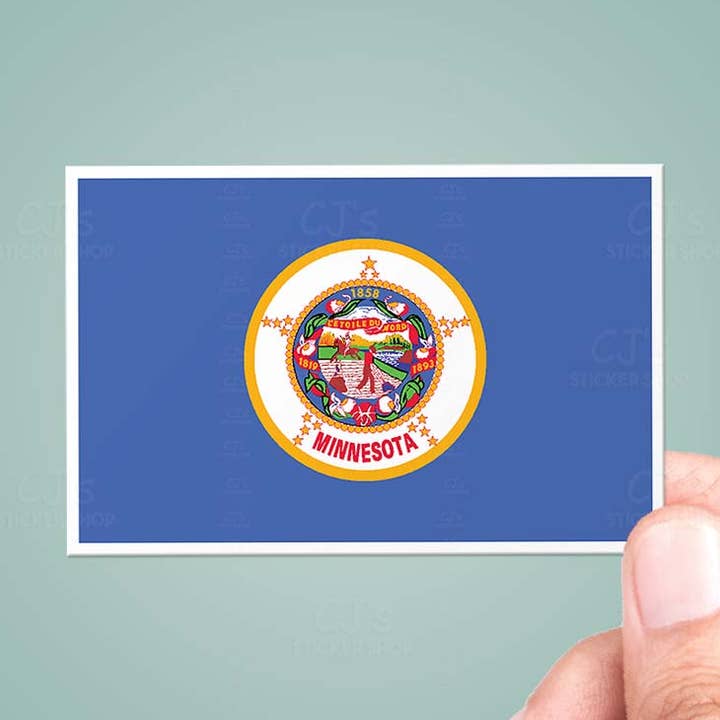 Minnesota MN State Flag Sticker for wholesale by CJ's Sticker Shop
