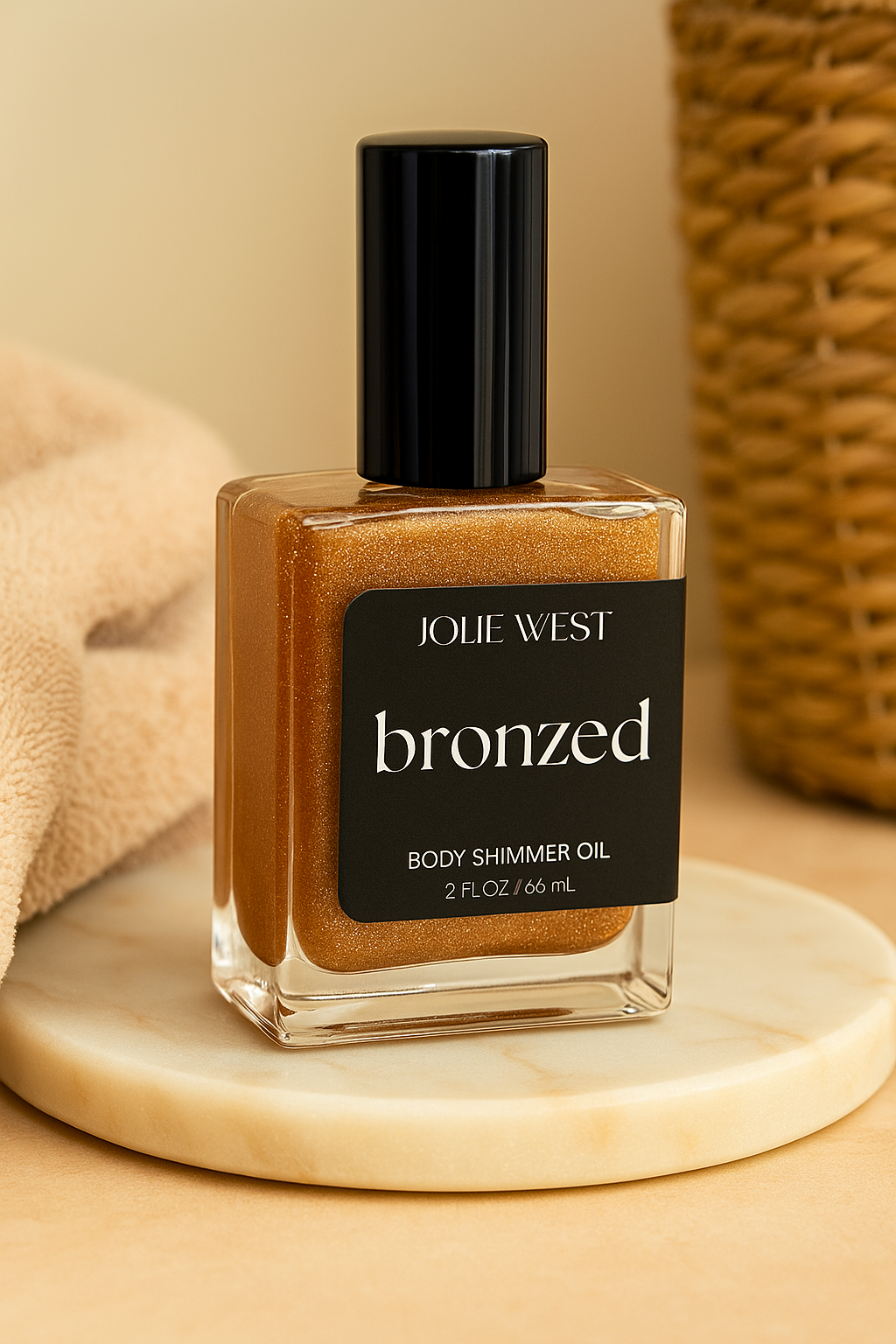 Jolie West Co. - Wholesale Body Glitter/Shimmer - Body Shimmer Oil - BRONZED, Lightly Fragranced, Bestseller2