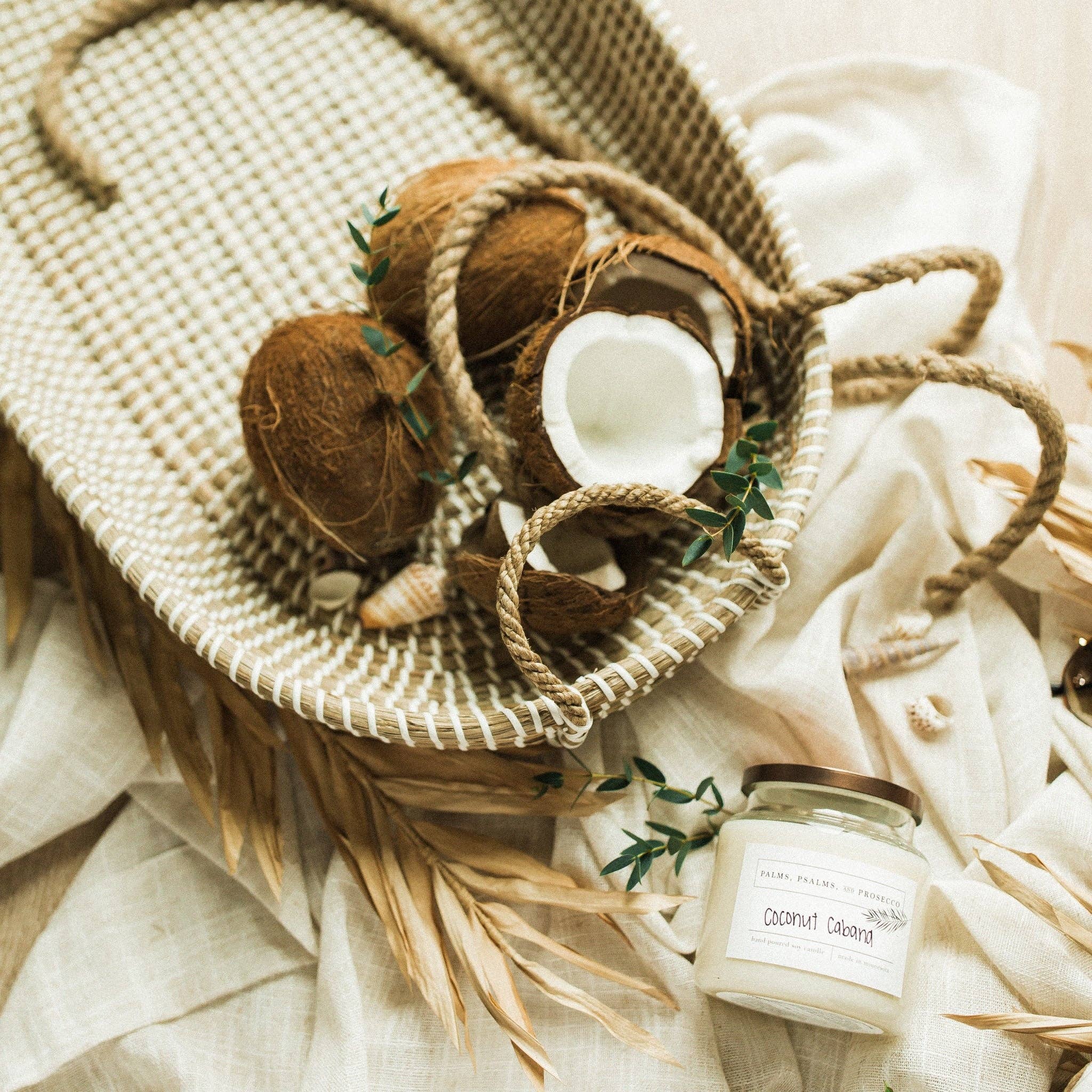 Palms, Psalms, & Prosecco - Vente Bougie en bocal - Bougie de soja Coconut Cabana2