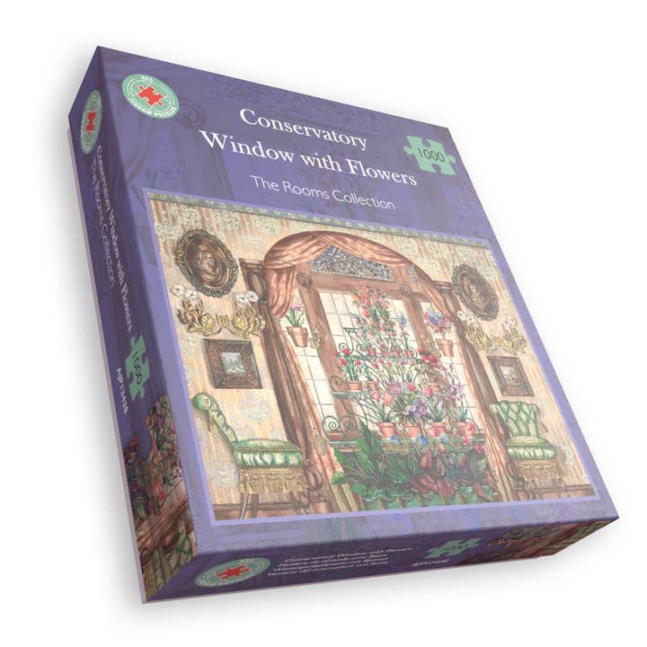 Vinterträdgårdsfönster med blommor 1000 delar sticksåg för wholesale av All Jigsaw Puzzles