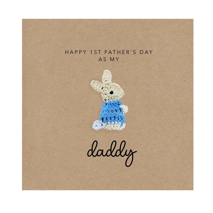 Happy 1st Fathers Day card, Rabbit First Fathers Card for da for wholesale by Fifi's Handcrafted