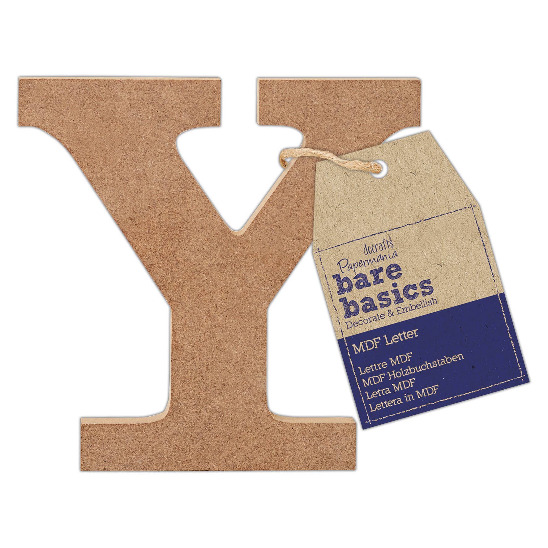 West Design Products UK – wholesale Craft supplies – Papermania Bare Basics MDF Letter 1 Piece - Y, Art, Craft0