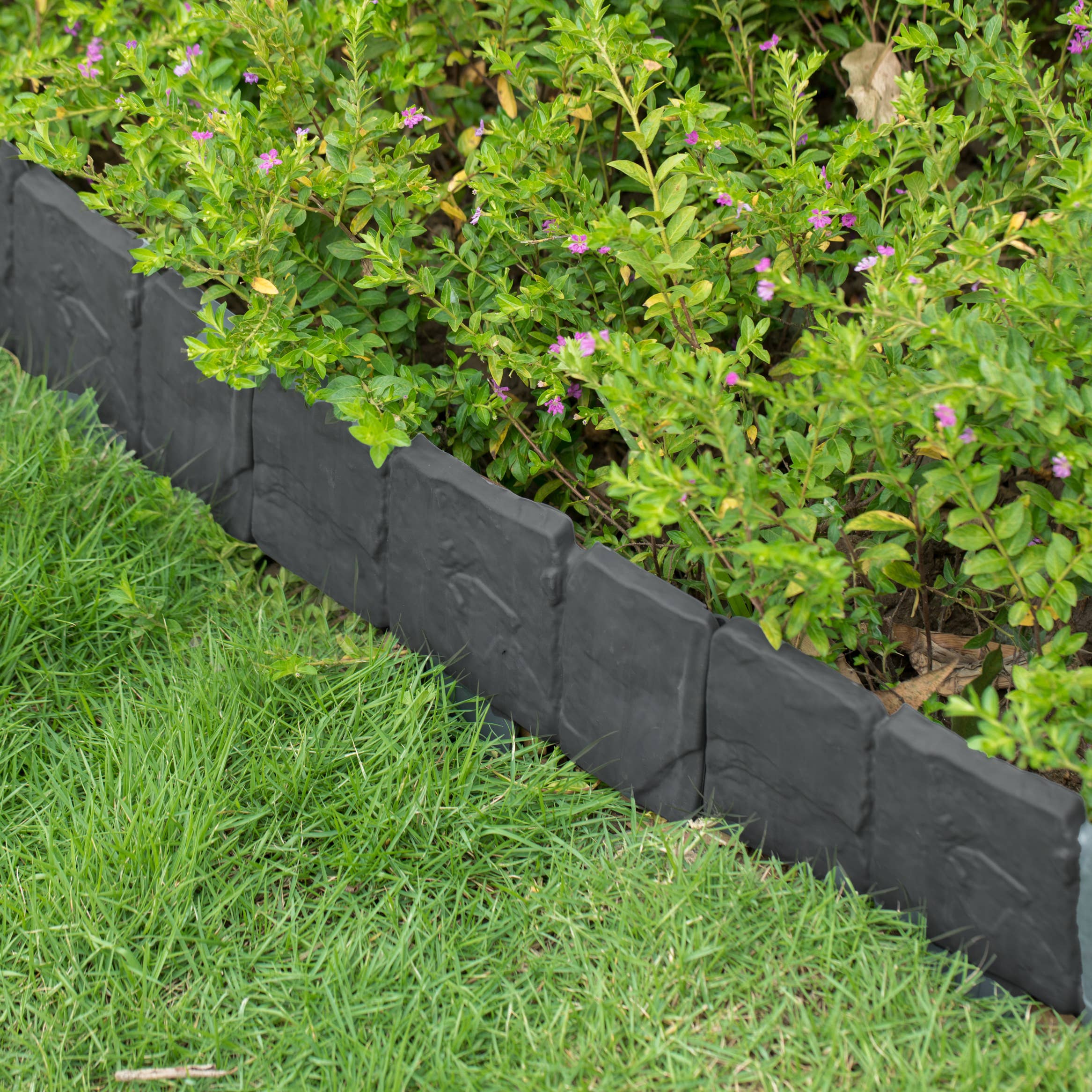 Quickway Imports - Wholesale Garden/Lawn Stake - Cobbled Stone Lawn Edging Gate 10pk Interlocking Stakes11