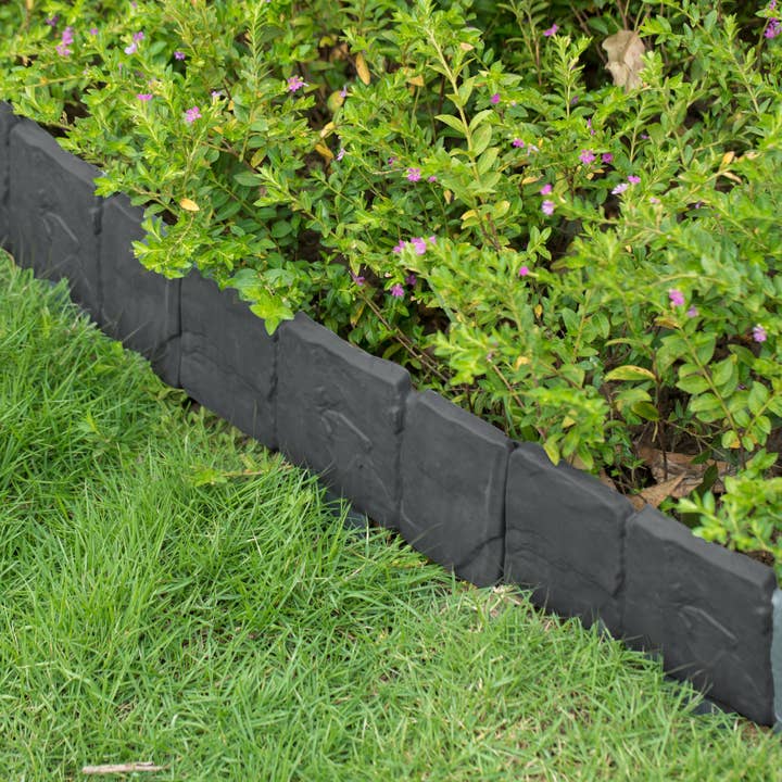 Quickway Imports - Wholesale Garden/Lawn Stake - Cobbled Stone Lawn Edging Gate 10pk Interlocking Stakes11
