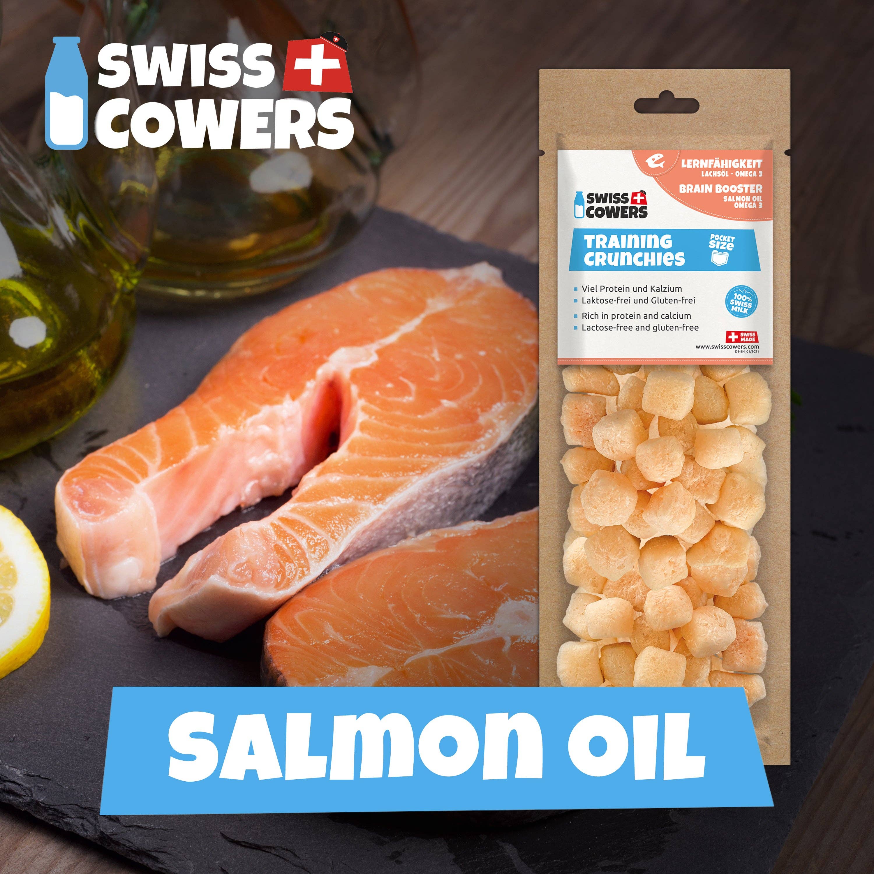 Kproduct4u - Wholesale Pet Treats - Dog - Swisscowers Training Crunchies for Small and Large Dogs, Ideal for Training, Made with 100% Swiss Milk, Lactose-free, Gluten-Free, No Preservatives - Brain Booster, 30g2