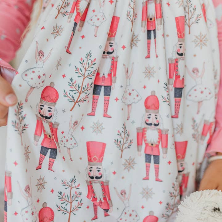 Oopsie Daisy - Wholesale Nightdress - Kids - Girls Pink Star Nutcracker Christmas Holiday Lounge Gown1