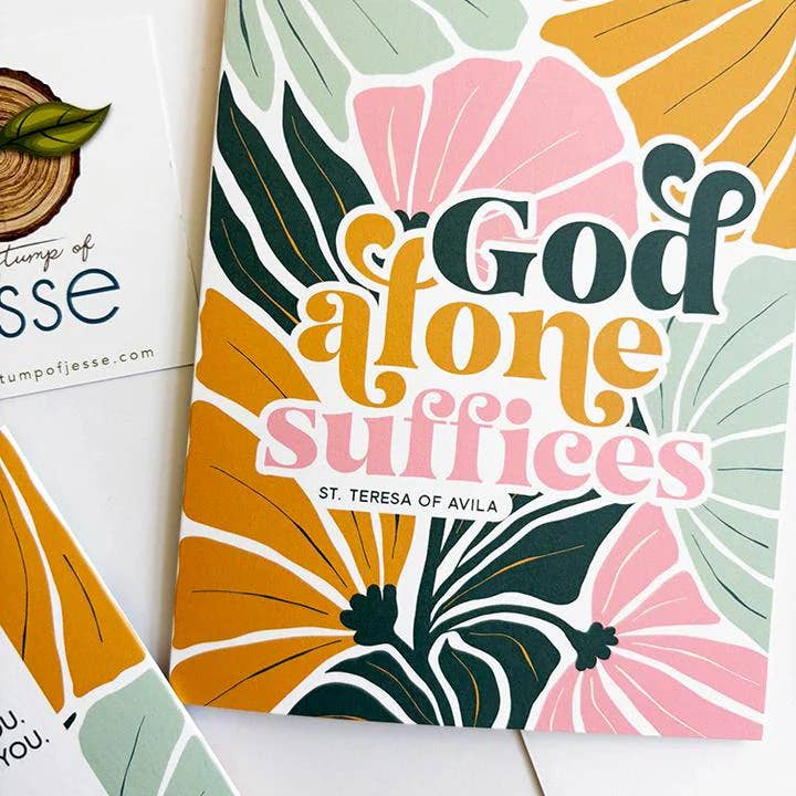 Tarjeta de Felicitación Dios Solo Basta | Santa Teresa de Ávila Católica para venta al por mayor de The Stump of Jesse