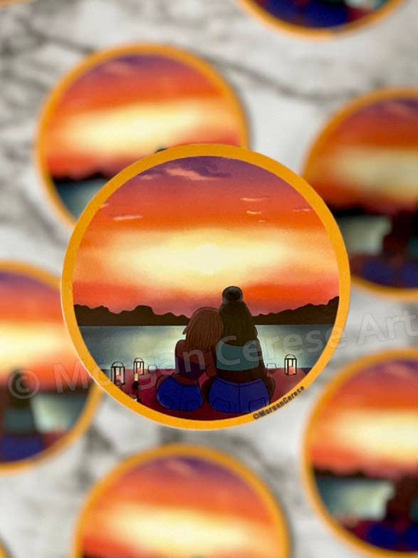 Love Of My Life 3" Sticker - Queer Lesbian LGBT art for wholesale by Morgan Cerese Art