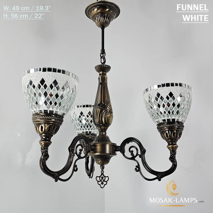 Mosaic Lamps – Candeeiro/lâmpada suspensa por atacado – Mosaico 3 Globo Feito à Mão Turco Marroquino Árabe Oriental Boh43