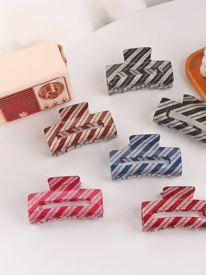 CWAHA1416_TWILL IRREGULAR RECTANGLE HAIR CLAW CLIP for wholesale by NINEXIS