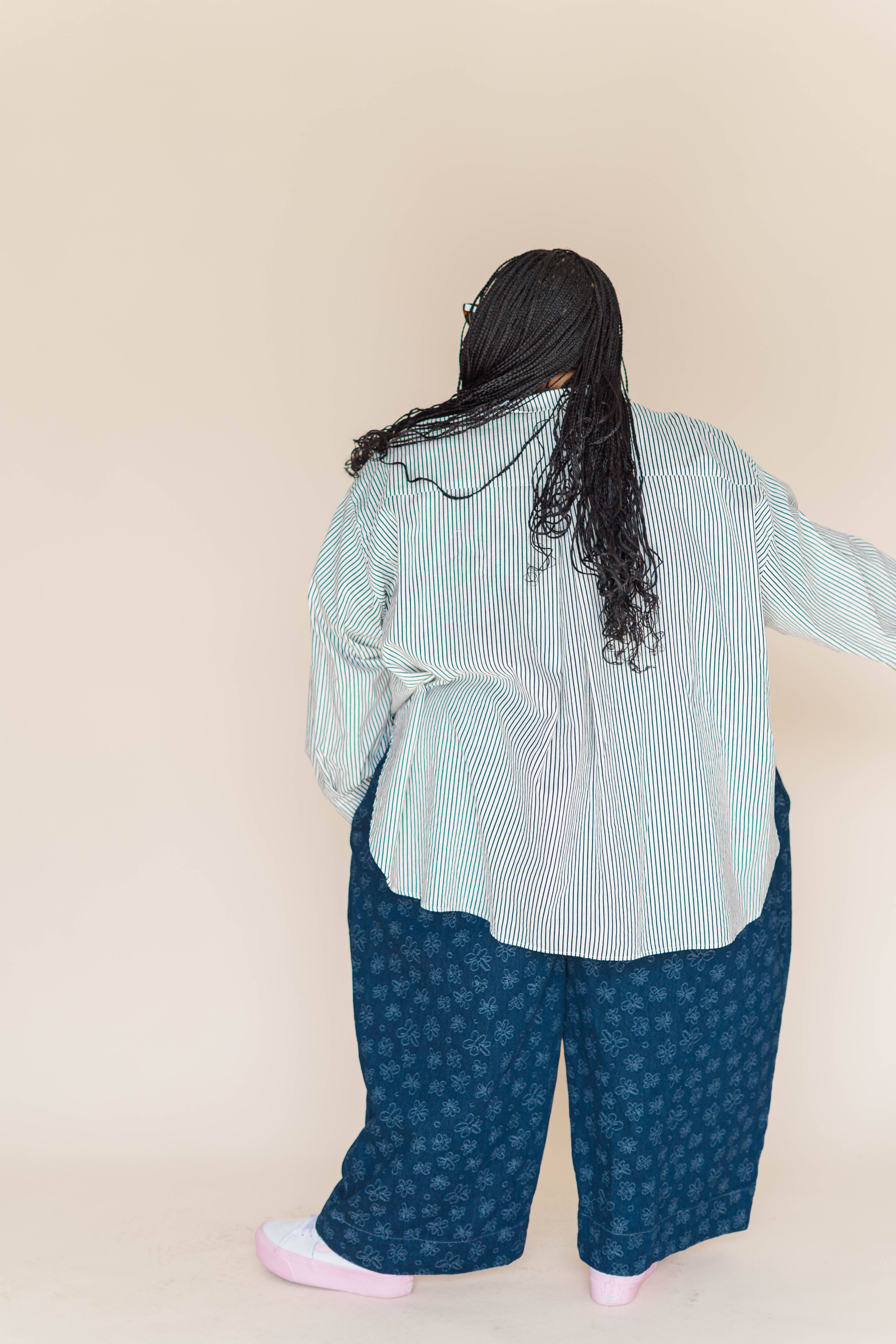 Nettle Studios - Wholesale Button Down Shirt - Unisex - Size Inclusive Plus Size Long Sleeve Button Up Striped Linen7