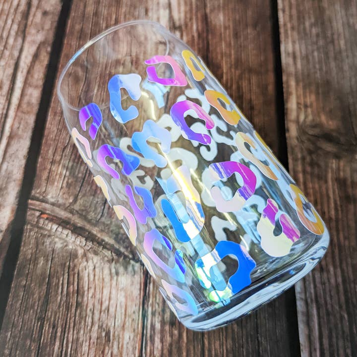 PlanetPeachy - Venta al por mayor Vaso/copa - Vaso de vidrio de cerveza con envoltura completa de leopardo