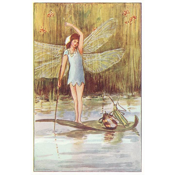 Magnet KF-373 Fairy Floating on Leaf for wholesale by Found Image Press