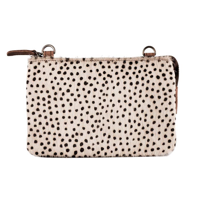 Arrigo - Wholesale Crossbody Bag - Women's - Crossbody Bag - Clutch - Dark Brown Leather & Animal Print