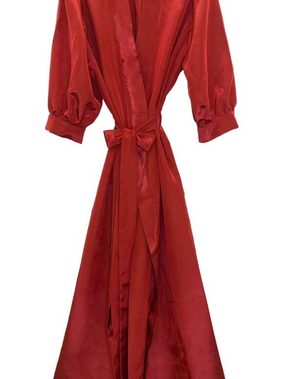 Valeria Dressing Gown Long | Red for wholesale by La Nuit Edun