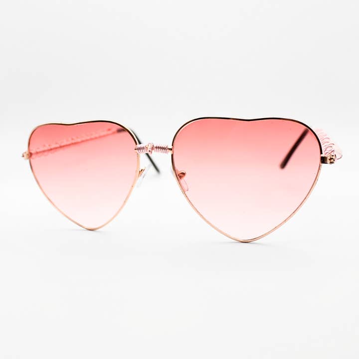 Born to Roam Trading Post - Wholesale Sunglasses - Women's - Heart-Shaped Sunglasses with Rose Quartz1