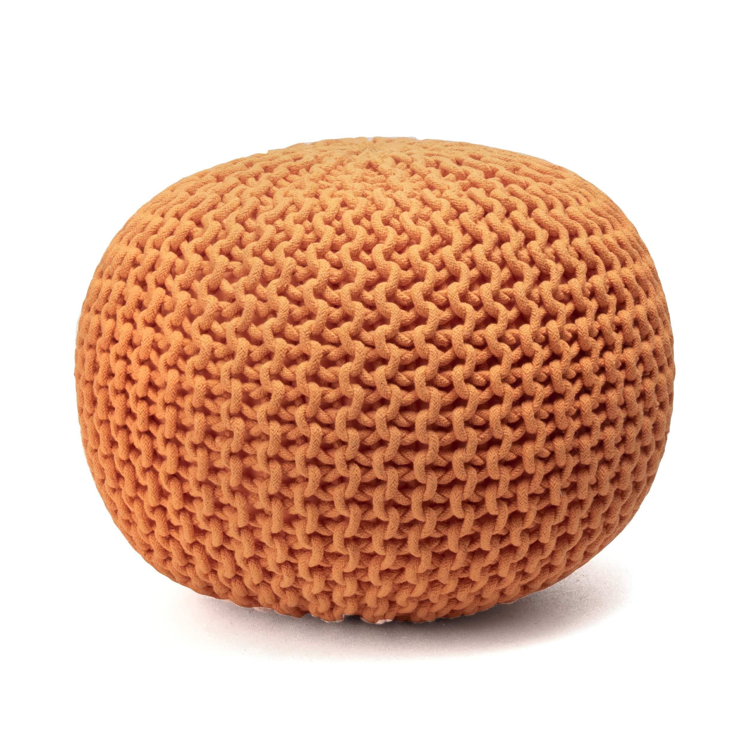 nuLOOM - Wholesale Pouf - Bruges Knit Cotton Solid Round Filled Ottoman Pouf2