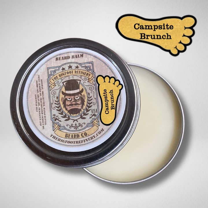 Campsite Brunch Beard Balm - 2oz tin for wholesale by The Bigfoot Refinery Beard Co.