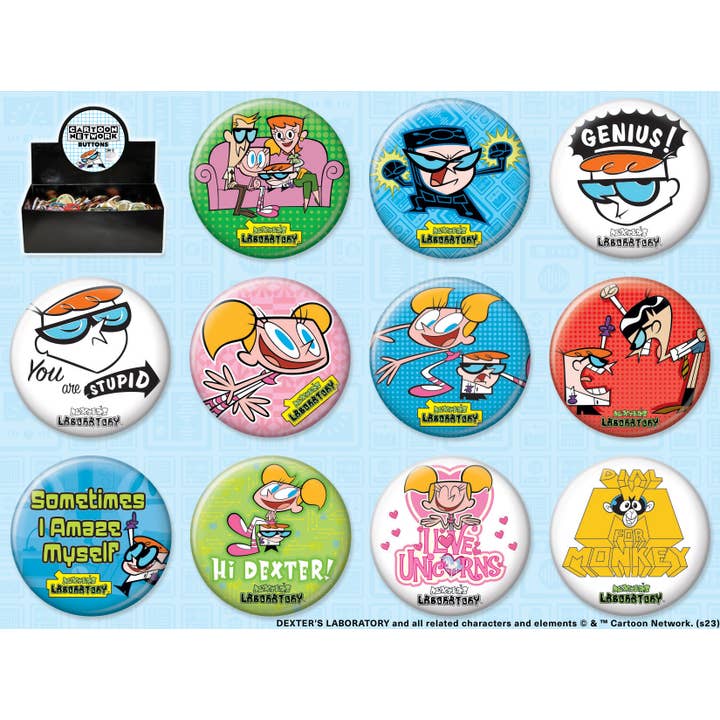 Ata-Boy - Wholesale Lapel Pin/Button - Dexter'S Lab 144 Piece Button Assortment