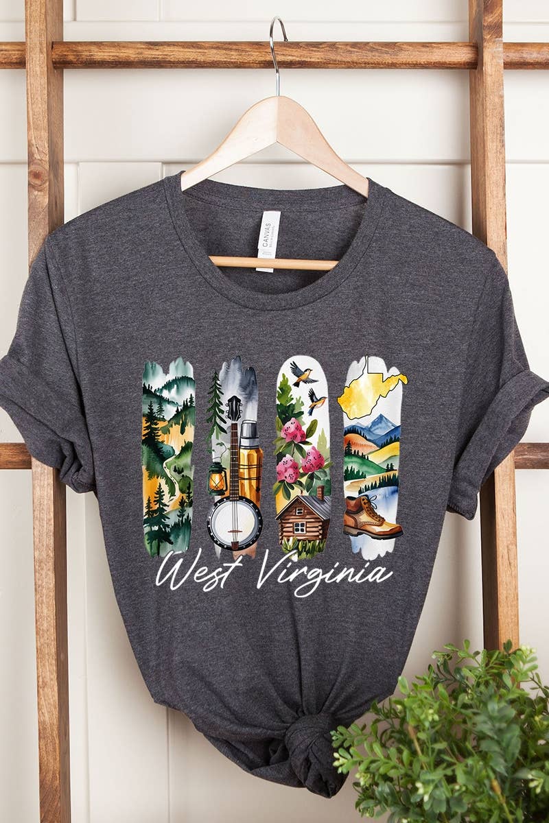 COLORBEAR - Wholesale T-Shirt (Graphic) - Women's - West Virginia State Brushstroke Graphic Tee4