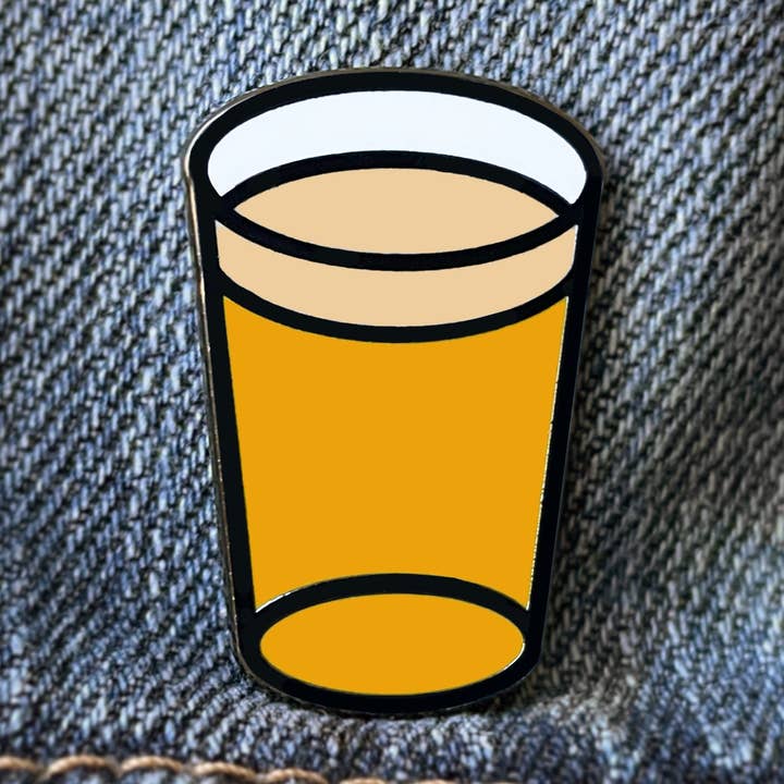 Beer Glass Enamel Pin (On Point Pins Collaboration) for wholesale by The Hungry Sloth