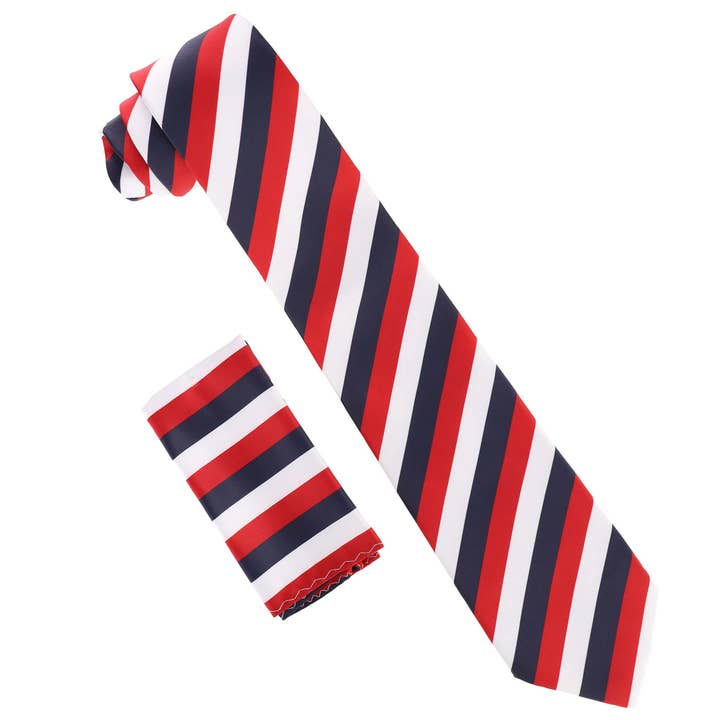 Dubal Brothers - Wholesale Necktie - Men's - Vittorio Farina Striped Necktie & Pocket Square by Classy Cufflinks16