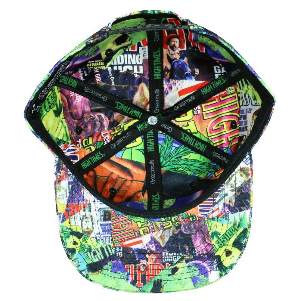 Multi High Times Covers Pattern Snapback Hat for wholesale on Faire1