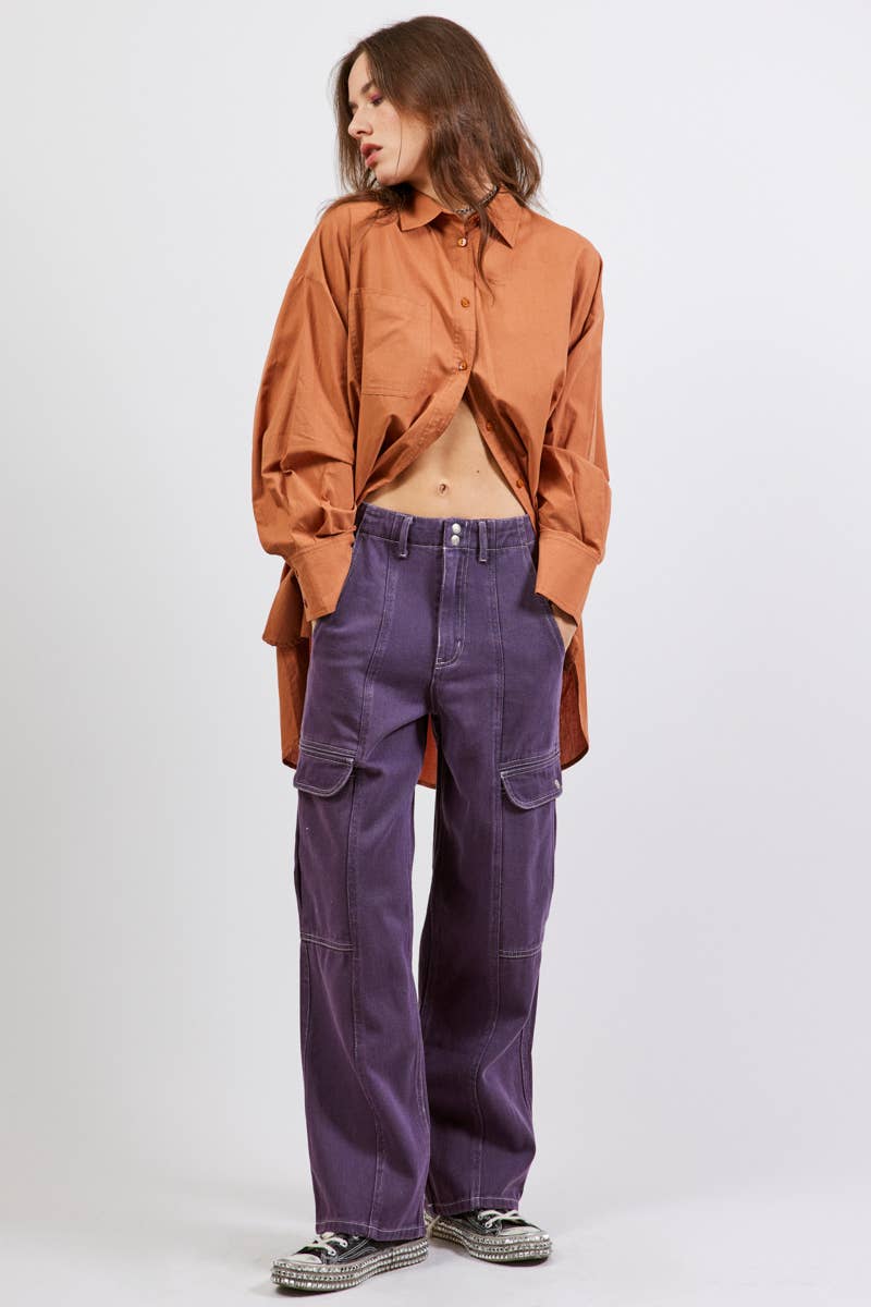 Signature 8 - Wholesale Button Down Shirt - Women's - OVERSIZED SHIRT S1924C29