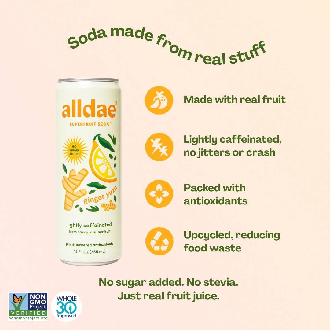 alldae superfruit soda - Wholesale Soda/Carbonated Drink - Ginger Yuzu Drink | Healthy Soda | Lightly Caffeinated Soda2