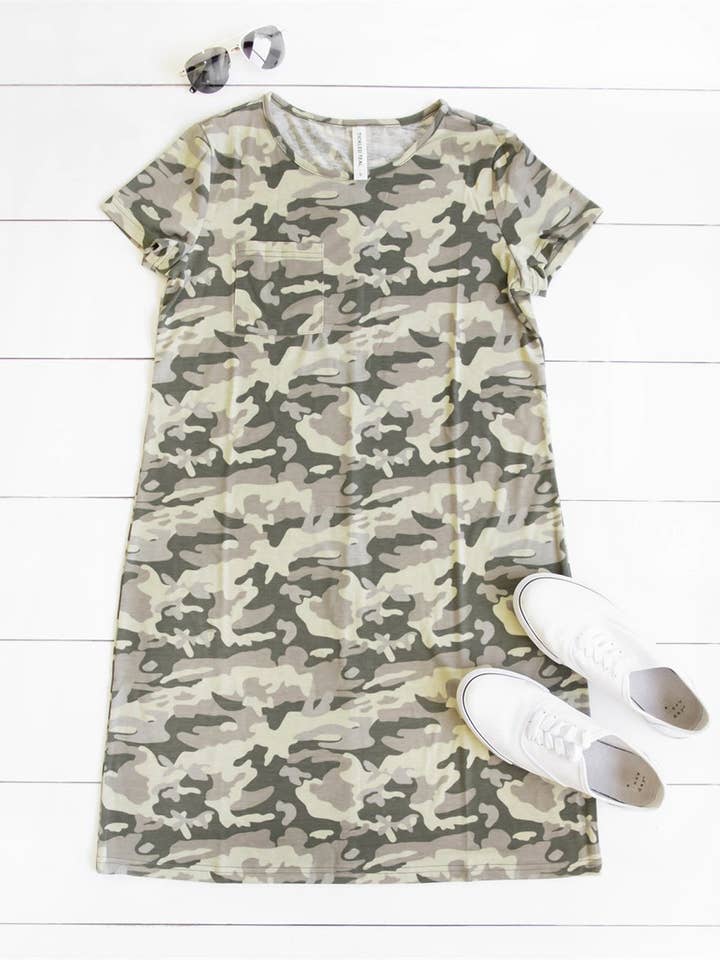 Tickled Teal - Wholesale Dress - Women's - Kami Pocket T-shirt Dress