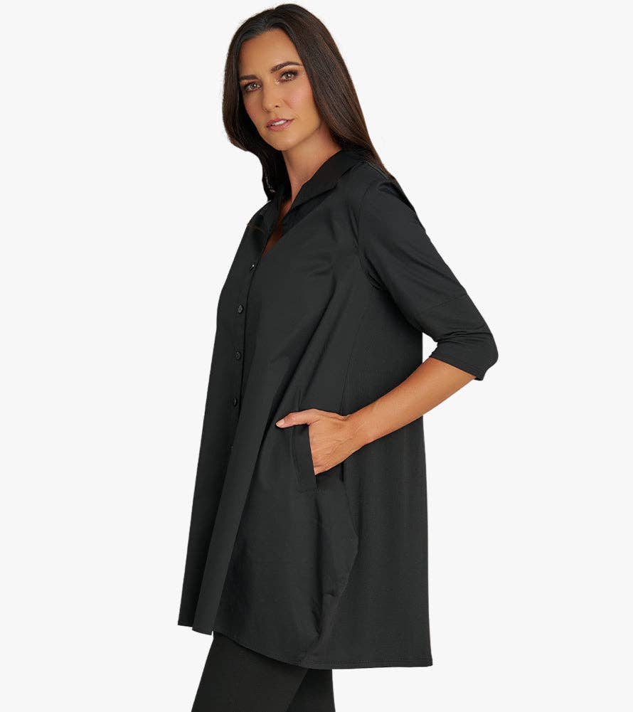 Stella Carakasi - Wholesale Tunic - Women's - Women's 3/4 Sleeve A-Line Cotton Poplin Tiburon Tunic Icon12
