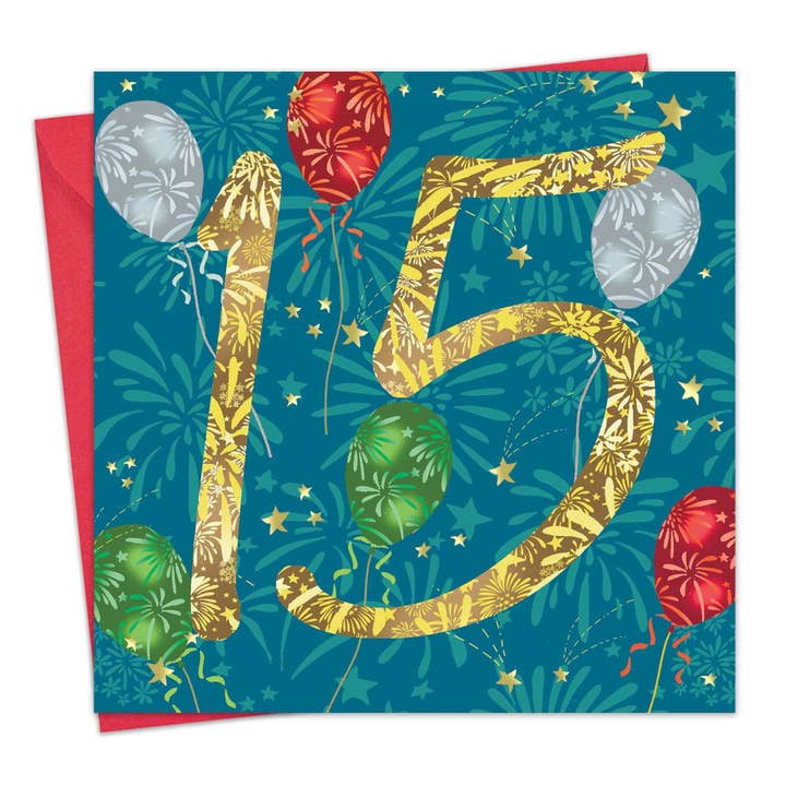 15th Birthday Card For Him or For Her for wholesale by Twizler Ltd