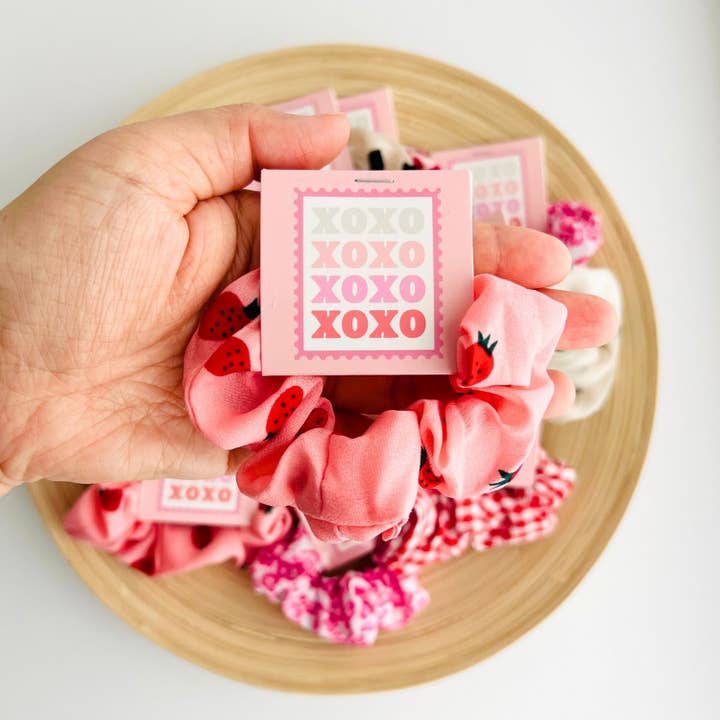Tiny Gift Society - Wholesale Scrunchie - Women's - Valentines Scrunchies | Heart Thank You | Valentine Gifts XO