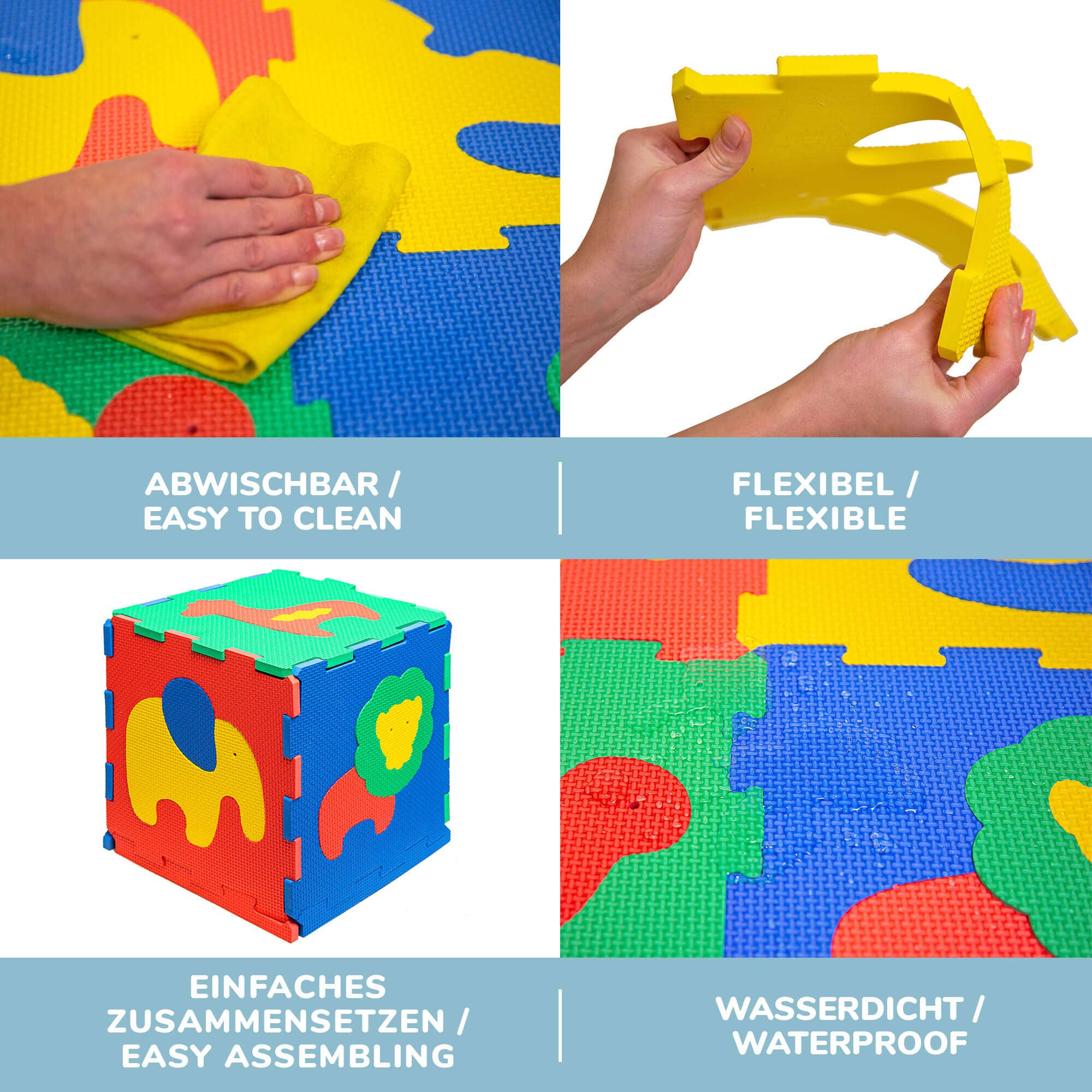 HM Hamburg Merchants GmbH – wholesale Lekmatta - Barn och baby – Hakuna Matte Skumlektäcke «Safaria Animals» 1,2 x 0,9 m3