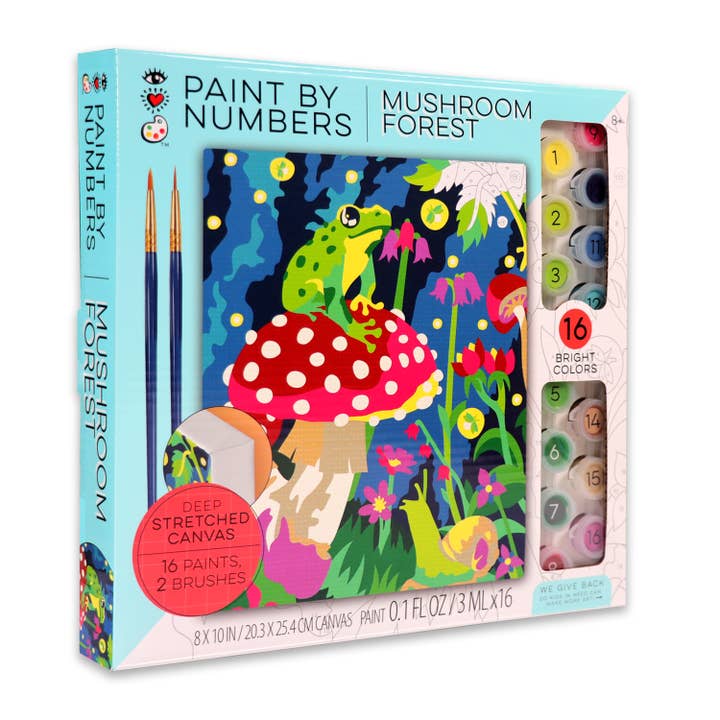 Bright Stripes - Wholesale DIY Craft Kit - Kids - iHeartArt Paint By Numbers Frog & Mushroom