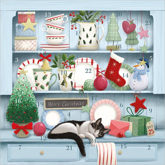 Christmas Dresser Advent Calendar Card for wholesale by Lilac Tree Designs