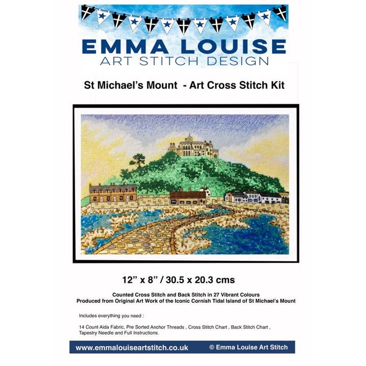 Emma Louise Art Stitch – wholesale Embroidery/cross-stitch supplies – St Michaels Mount Cross Stitch Kit1