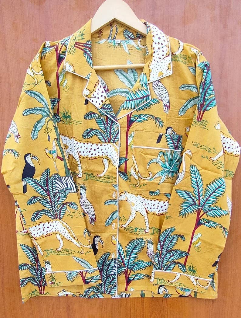 bhavnas boutique – wholesale Sleepwear set – Women's – Adult Pajamas Block Printed Pure Cotton PJ's Set Night Suit2