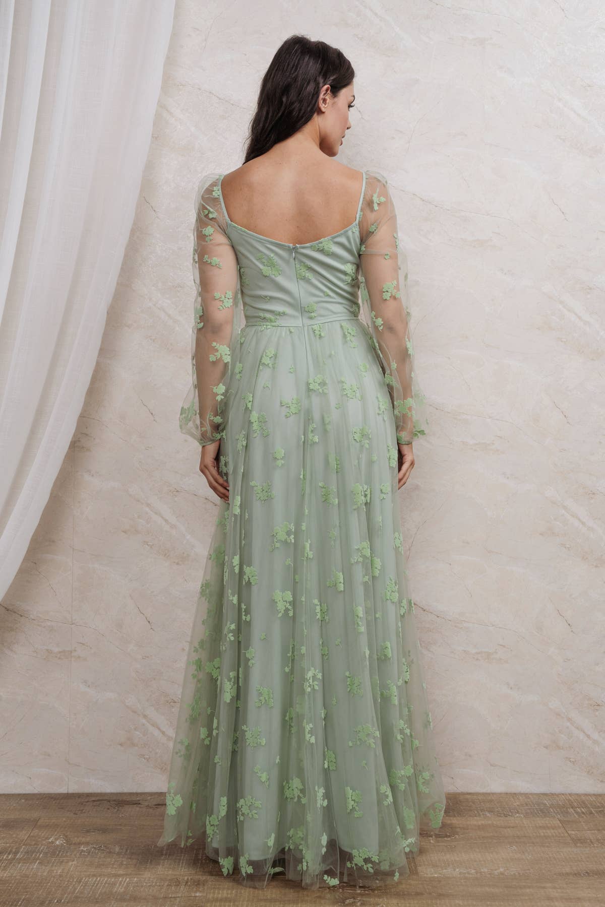 Rosemore Couture - Wholesale Gown - Women's - BURN OUT FLORAL SURPLICE MAXI DRESS15
