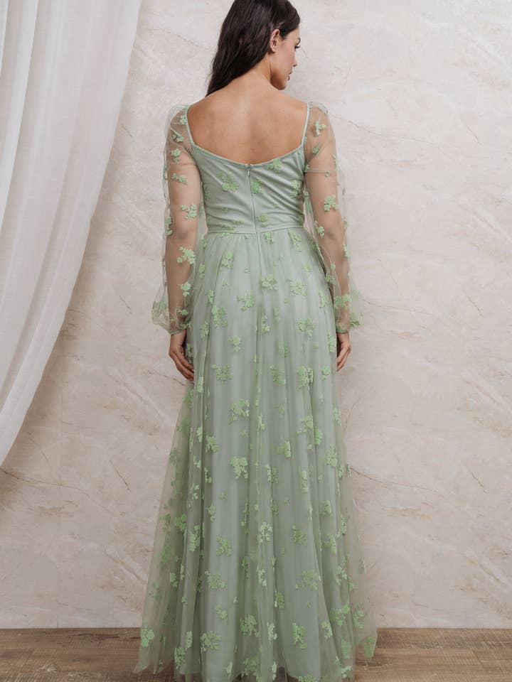 Rosemore Couture - Wholesale Gown - Women's - BURN OUT FLORAL SURPLICE MAXI DRESS15