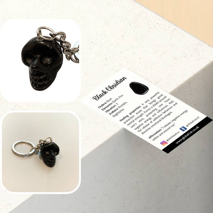 VIE – wholesale Keychain – Unisex – Crystal Skull Head Keychain, 2cm23