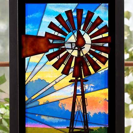 Art Brand Studios - Wholesale Art Print - WINDMILL FRM 14X20 FRAMED GLASS ART - KOZAR