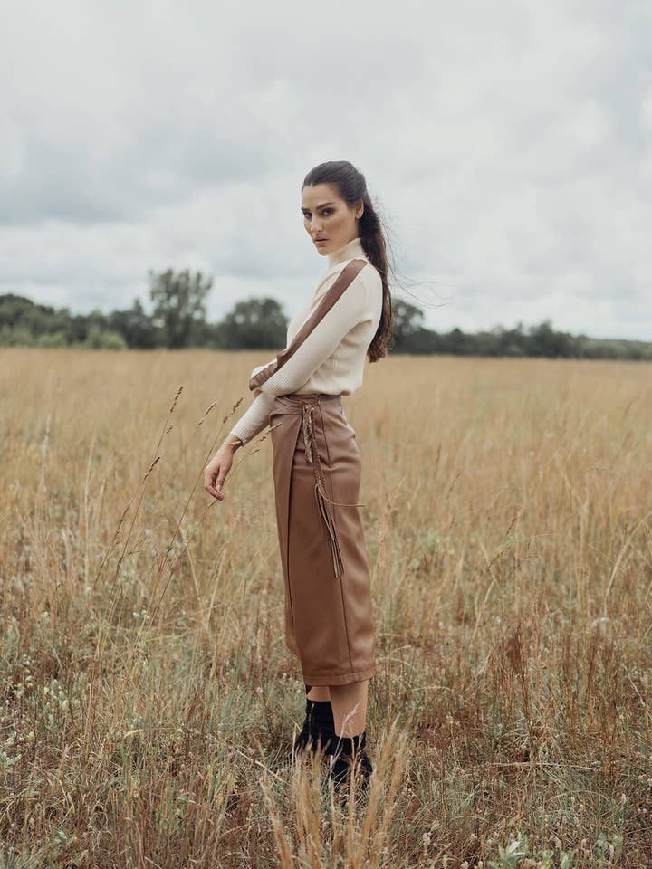 LEDER-IMITAT-WICKELROCK für den Großhandel von Profile NYC